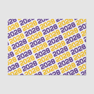 Papel De Seda Graduación del año de la clase repetidora púrpura 