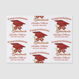 Papel De Seda Graduación personalizada Red & Gold