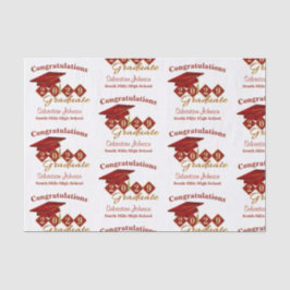 Papel De Seda Graduación personalizada Red & Gold