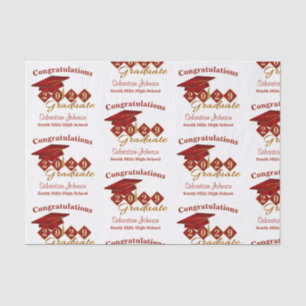 Papel De Seda Graduación personalizada Red & Gold