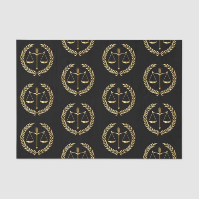 Papel De Seda Graduación Wreath de la Escala de Justicia de Oro  (Anverso)