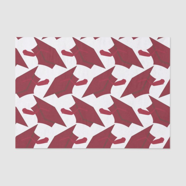 Papel De Seda Graduados de Borgoña y Felicitaciones Blancas (Anverso)