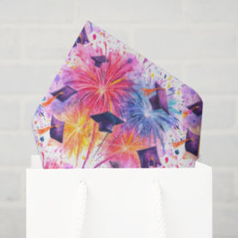 Papel De Seda Graduation Fireworks Pattern with Tossed Caps