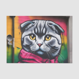 Papel De Seda Graffiti arte de un gato frito escocés
