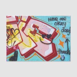 Papel De Seda Graffiti Blue Pink Urban Street Wall Art