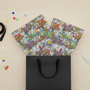 Papel De Seda Graffiti Dance Hip Hop Patrón urbano