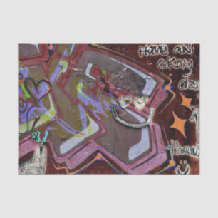 Papel De Seda Graffiti Marrón Rosa Urbano Grunge Street Wall Art