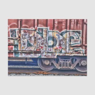 Papel De Seda Graffiti Train Grunge Urban Street Art