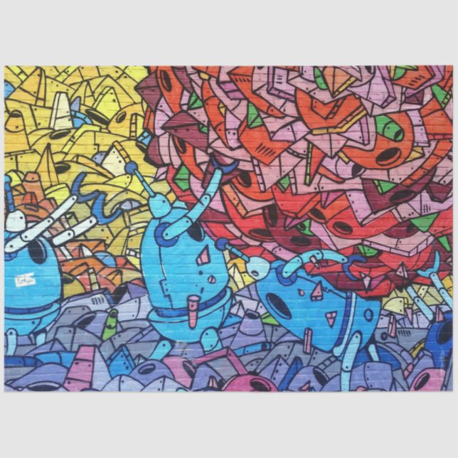 Papel De Seda Graffiti Urban 18 Decoupage Tissue Paper (Anverso)