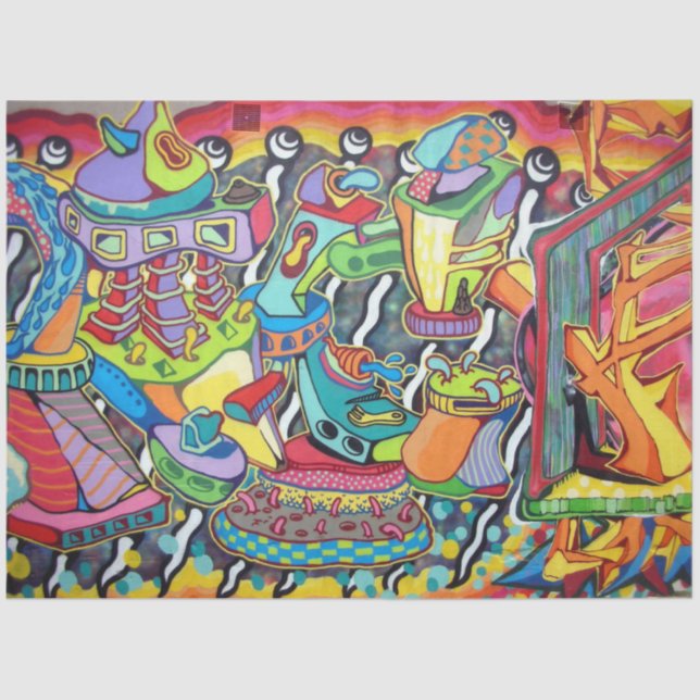 Papel De Seda Graffiti Urban 28 Decoupage Tissue Paper (Anverso)