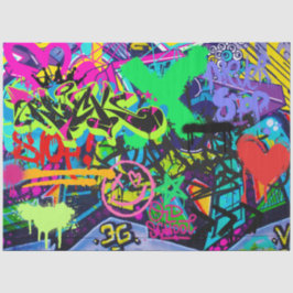 Papel De Seda Graffiti Wall Urban Vibrant Decoupage Paper