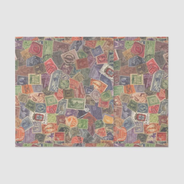 Papel De Seda Gráfico de sellos antiguos (Anverso)