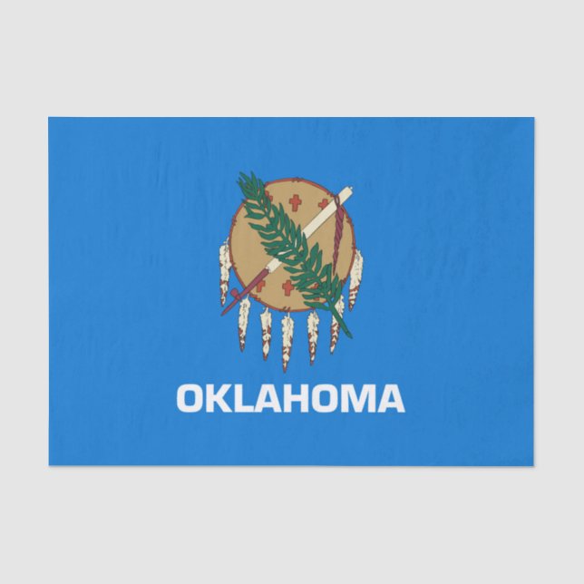 Papel De Seda Gráfico dinámico de la bandera del estado de Oklah (Anverso)