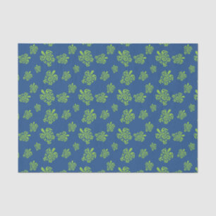 Papel De Seda Gráfico verde y azul de tortuga