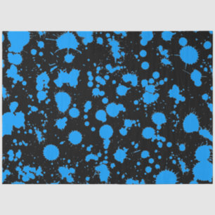 Papel De Seda Grafiti Art Black and Blue 90s Splatter Paint