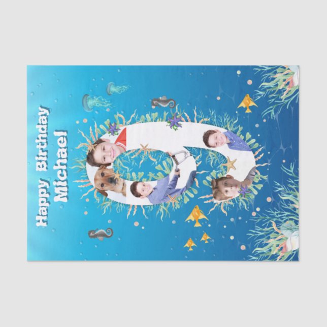 Papel De Seda Gran 9.º Collage de fotos De Cumpleaños Bajo El Ma (Anverso)