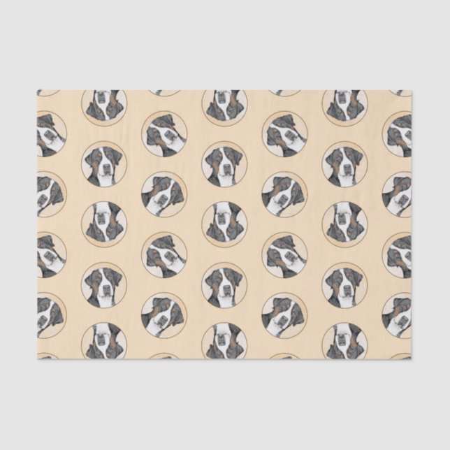 Papel De Seda Gran arte original de pintura de perro de montaña  (Anverso)