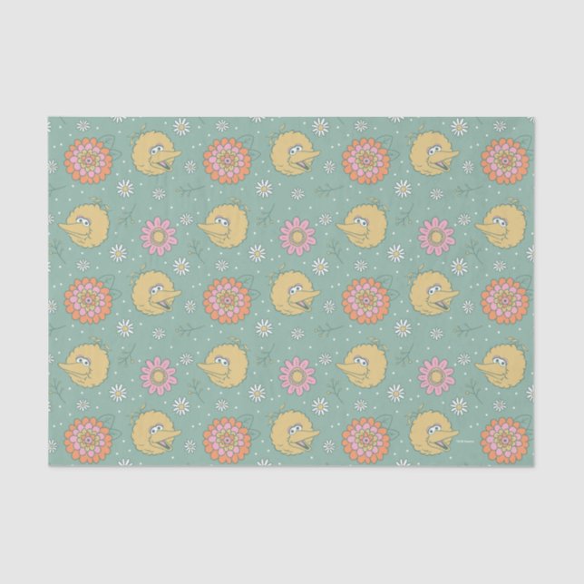 Papel De Seda Gran Bird | Patrón floral de buenos vibraciones (Anverso)