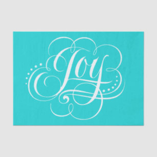 Papel De Seda Gran caligrafía de JOY Lettering Flourin Aqua