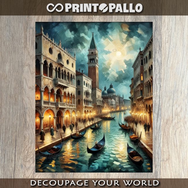 Papel De Seda Gran Canal de Venecia de noche (Subido por el creador)