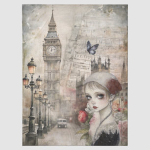 Papel De Seda Gran Chica gótico victoriano y florida calle Londr