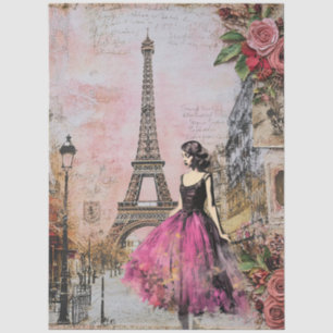 Papel De Seda Gran Chica Inspirado En Vintage En París