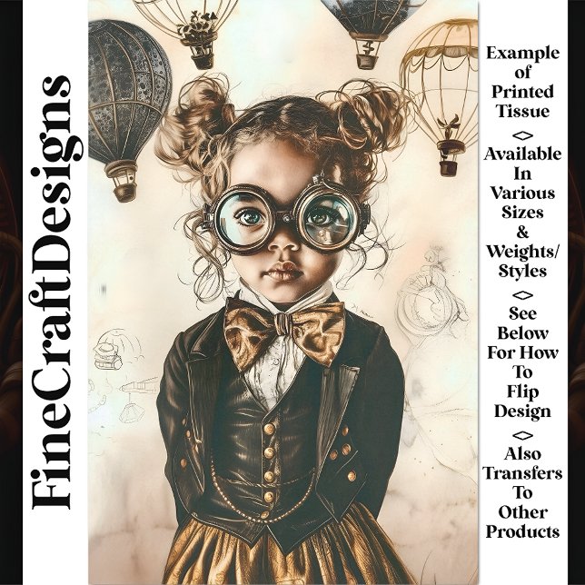 Papel De Seda Gran Chica victoriano Steampunk W7 Decoupage (Subido por el creador)