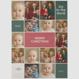 Papel De Seda gran collage de muchas imágenes de Navidad eleganc