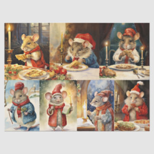 Papel De Seda Gran Collage de ratones Navidades para desahuciar