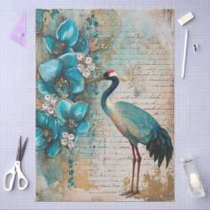 Papel De Seda Gran color de agua elegante Florals y descomposici