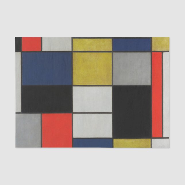 Papel De Seda Gran composición de Piet Mondrian (Anverso)