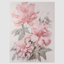 Papel De Seda Gran Decoración Etérea Floral Rosa