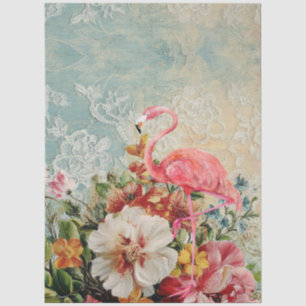 Papel De Seda Gran Decoración Floral Shabby Chic Flamingo Rosa