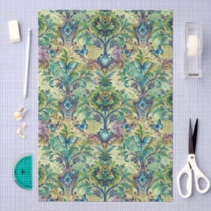 Papel De Seda Gran Decoupage Floral y Mariposa Sin Costuras para