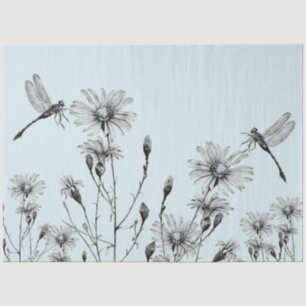 Papel De Seda GRAN deshielo de la libélula de flores silvestres 