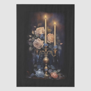 Papel De Seda Gran Fantasía Gótica Velas Florales Desnuda