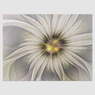 Papel De Seda Gran Flor de Marfil, Arte Fractal Moderno Abstract