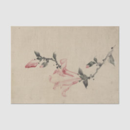 Papel De Seda Gran florecimiento rosa en un stem de Hokusai