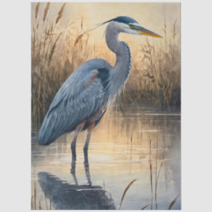 Papel De Seda Gran garza azul decoupage