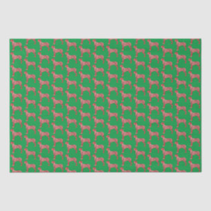 Papel De Seda Gran Navidad danesa Perro Cute Silhouette Green