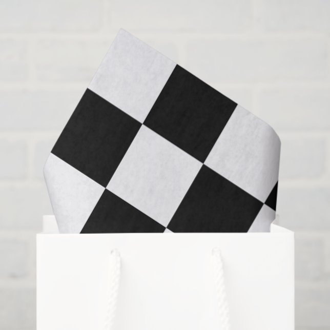 Papel De Seda Gran negro y blanco verificado (Bolsa de regalo)