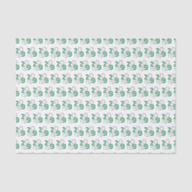 Papel De Seda Gran número de Retro Verde Clase de (Anverso)