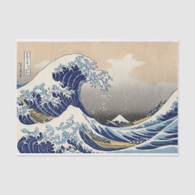 Papel De Seda Gran ola de pintura japonesa Kanagawa (Anverso)