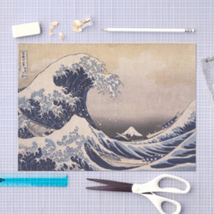 Papel De Seda Gran Ola Frente a la Costa de Kanagawa de Hokusai