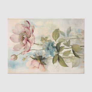 Papel De Seda Gran Peonía Rosa Pálido Ligeramente Abstracta con 