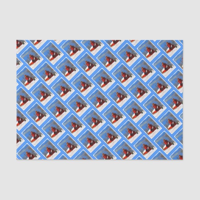 Papel De Seda Gran pintura de faro rojo - Arte original (Anverso)