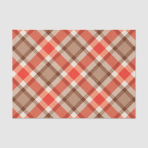 Papel De Seda Gran Placa Moderna, Naranja Coral, Marrón y Tan