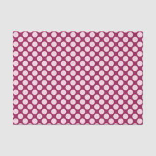Papel De Seda Gran punto retro - burdeos y cáscara rosa