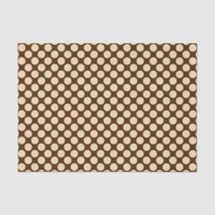 Papel De Seda Gran punto retro - marrón tostado y chocolate