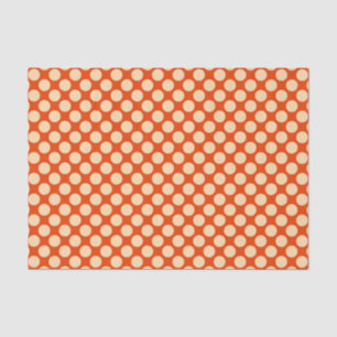 Papel De Seda Gran punto retro - naranja pálido y mandarina